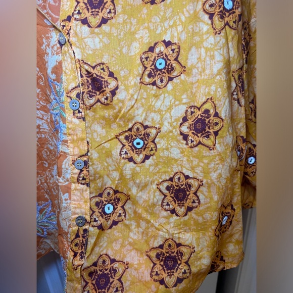 NWT Zara - Baggy & Oversized Summery Orange and Yellow Floral Blouse in Size M - Picture 5 of 7